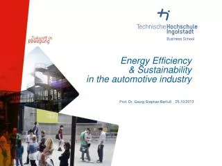Energy Efficiency &amp; Sustainability in the automotive industry