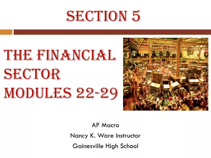 the financial sector modules 22 29