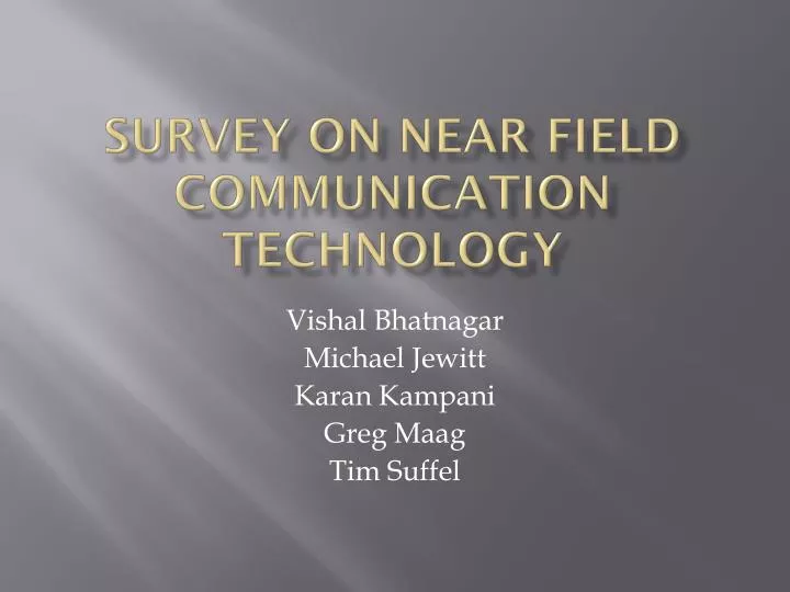 survey on near field communication technology