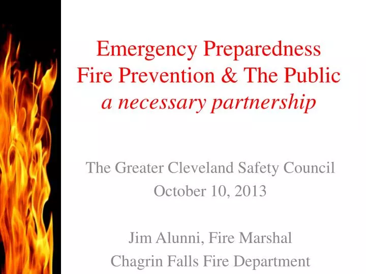 emergency preparedness fire prevention the public a necessary partnership