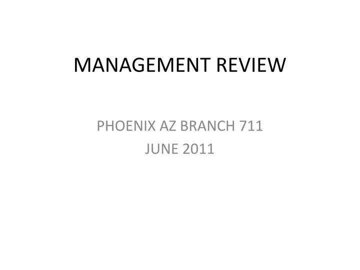 management review