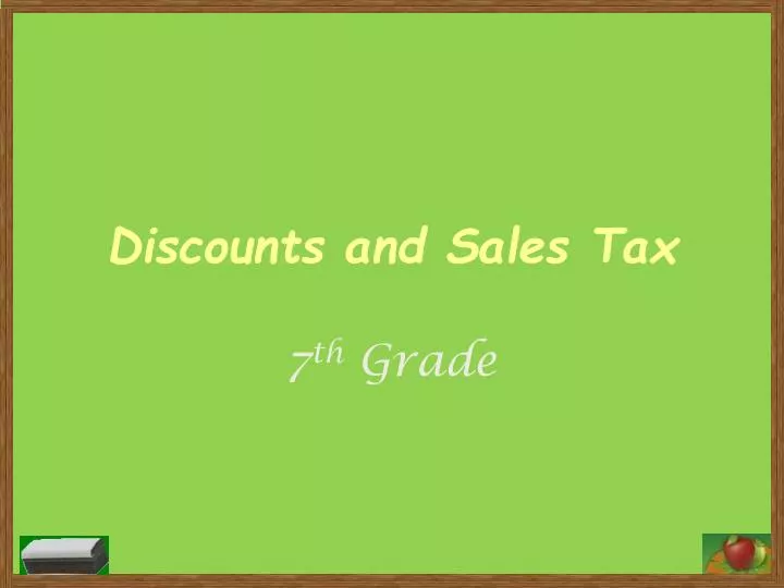 discounts and sales tax