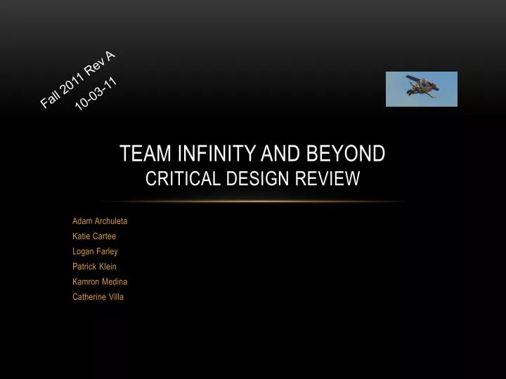team infinity and beyond critical design review