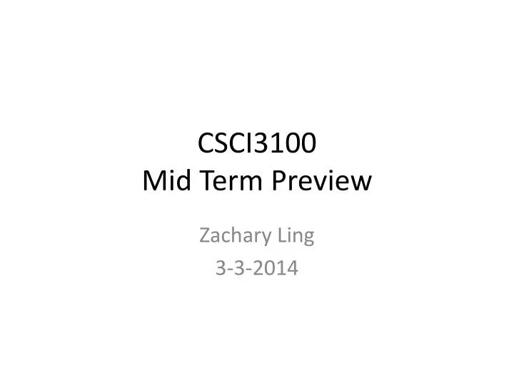 csci3100 mid term preview