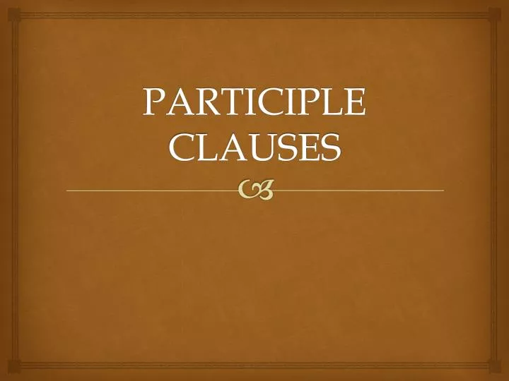 participle clauses