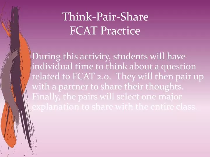 think pair share fcat practice