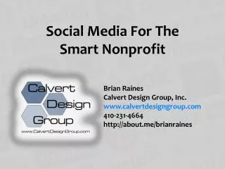 Social Media For The Smart Nonprofit