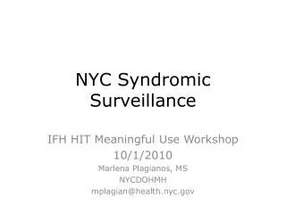 NYC Syndromic Surveillance