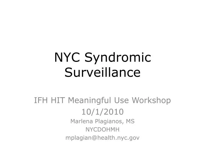 nyc syndromic surveillance