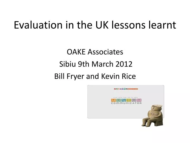 evaluation in the uk lessons learnt