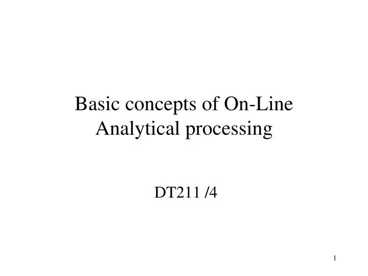 basic concepts of on line analytical processing