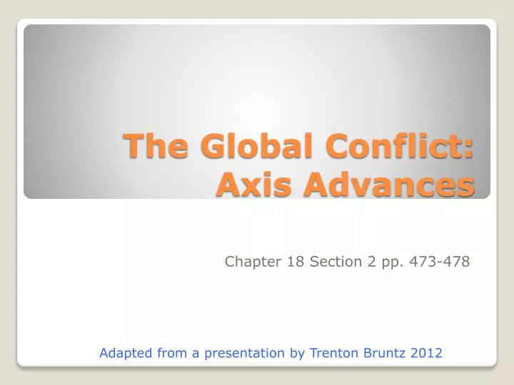 the global conflict axis advances