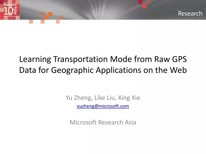 learning transportation mode from raw gps data for geographic applications on the web