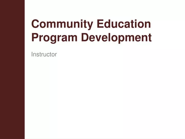 community education program development