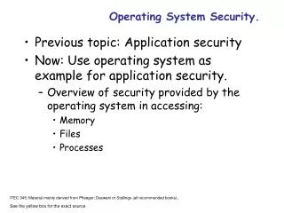 Operating System Security.