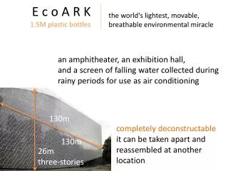 E c o A R K 1.5M plastic bottles