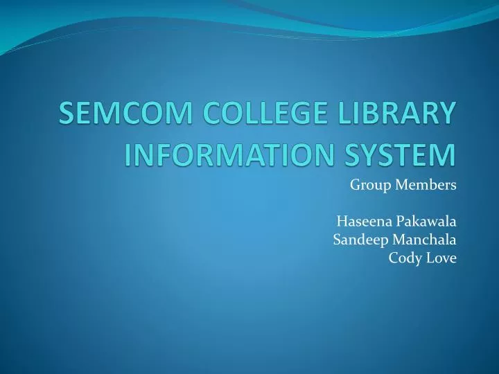 semcom college library information system