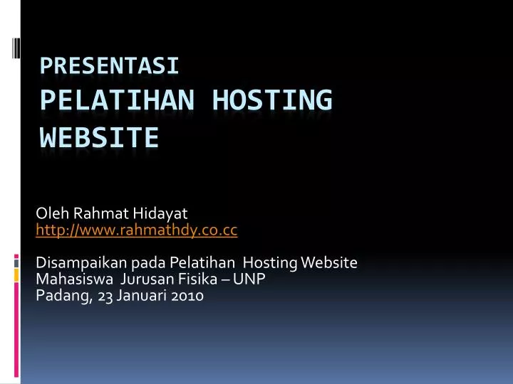 presentasi pelatihan hosting website