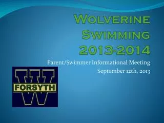 Wolverine Swimming 2013-2014