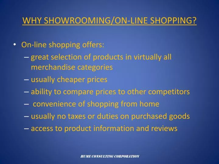 why showrooming on line shopping