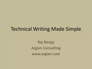 Technical Writing Made Simple