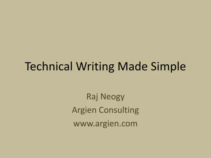 technical writing made simple