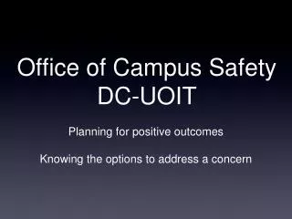 Office of Campus Safety DC-UOIT