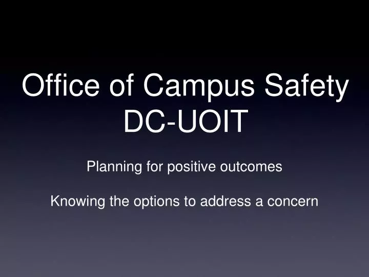 office of campus safety dc uoit