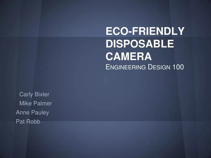 eco friendly disposable camera engineering design 100