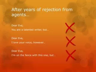 After years of rejection from agents…