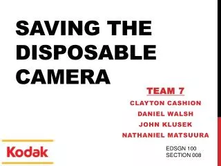 Saving the disposable camera