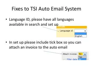 Fixes to TSI Auto Email System