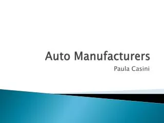 Auto Manufacturers