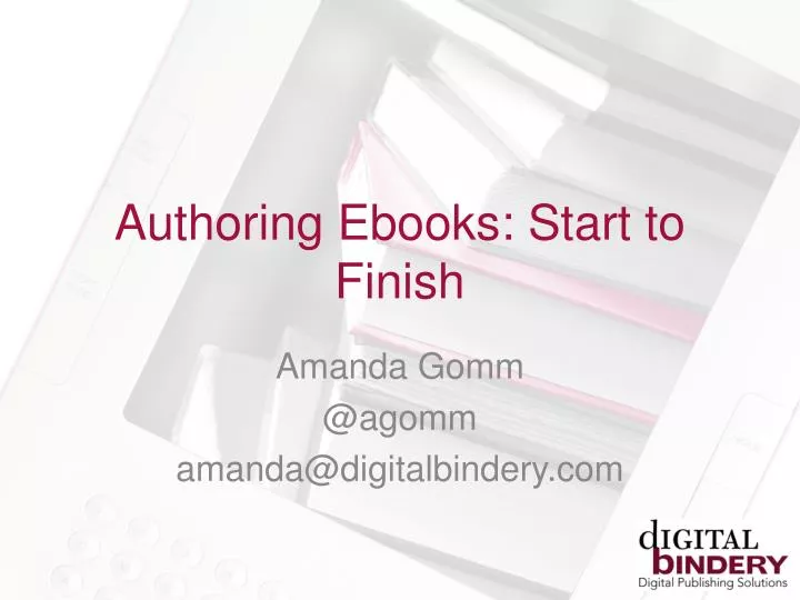 authoring ebooks start to finish