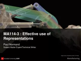 MA114-3 : Effective use of Representations