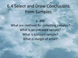 6 4 select and draw conclusions from samples