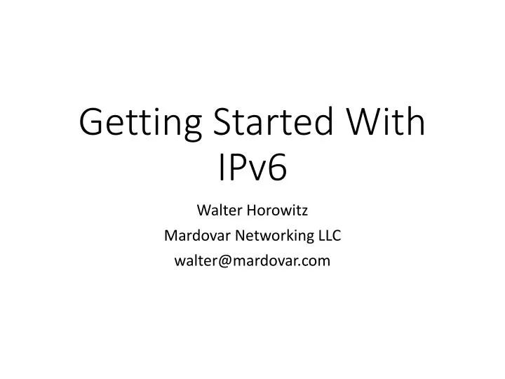 getting started with ipv6