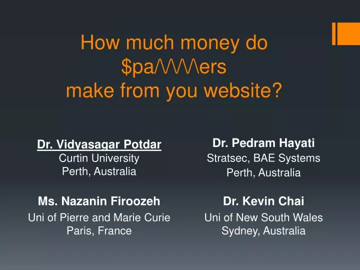 how much money do pa ers make from you website