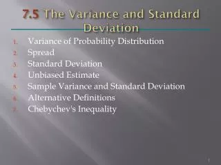 7.5 The Variance and Standard Deviation