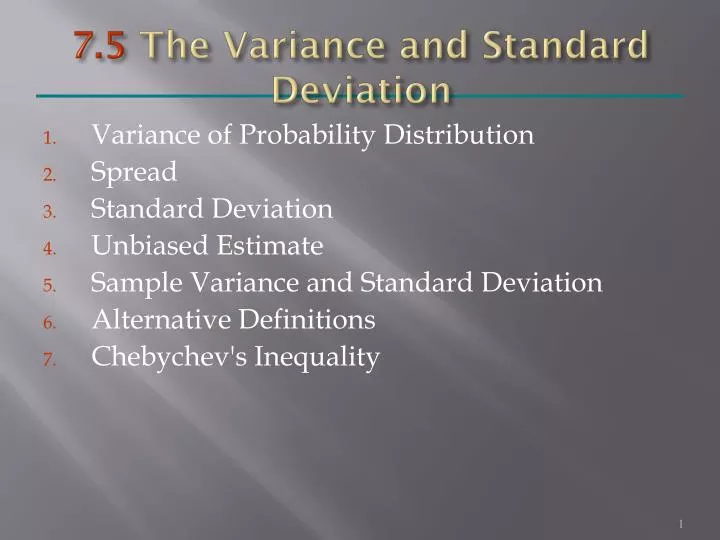 7 5 the variance and standard deviation