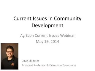 Current Issues in Community Development