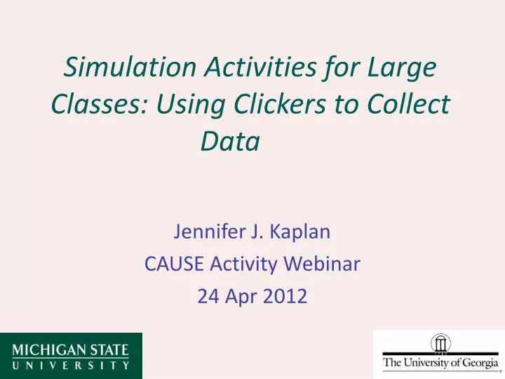 simulation activities for large classes using clickers to collect data
