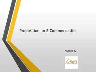 Proposition for E-Commerce site