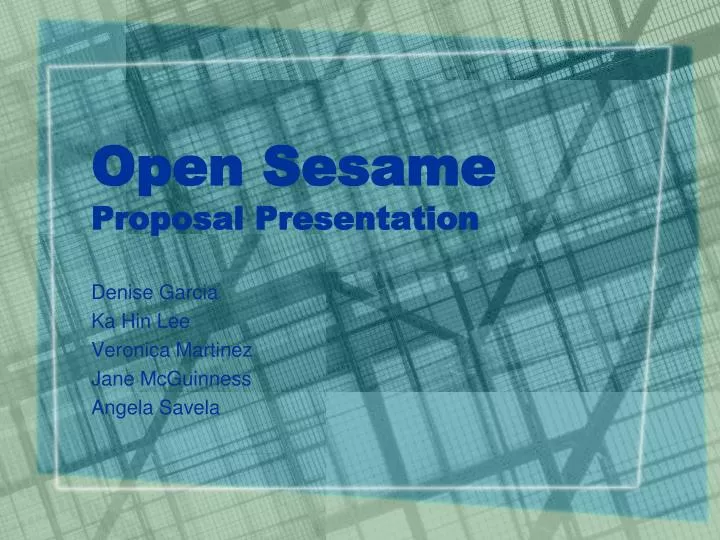 open sesame proposal presentation