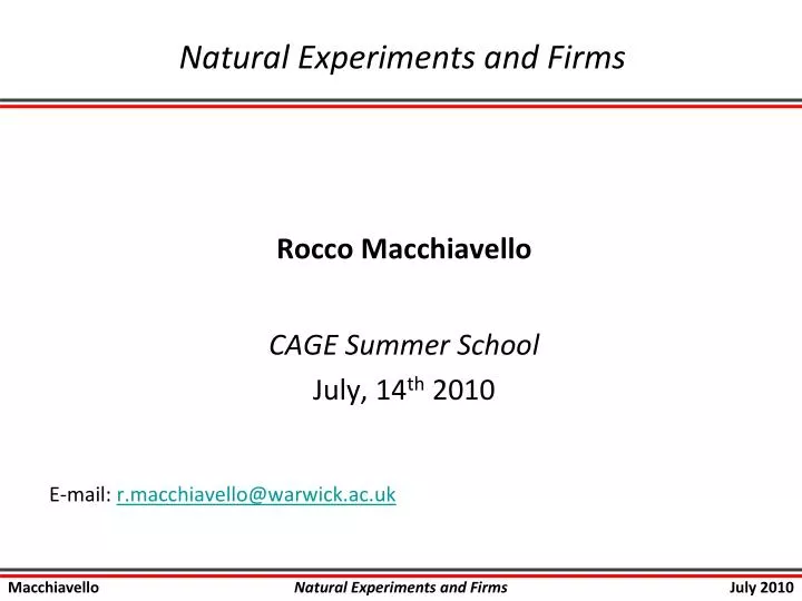 natural experiments and firms