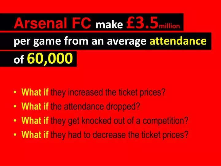 arsenal fc make 3 5 million per game from an average attendance of 60 000