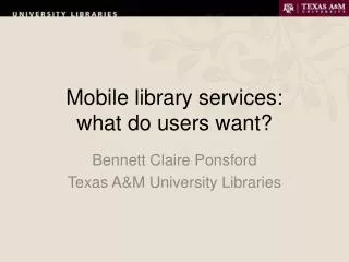 Mobile library services: what do users want?