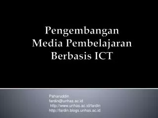 Pengembangan Media Pembelajaran Berbasis ICT