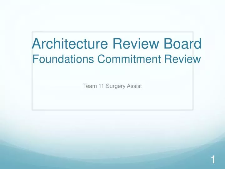 architecture review board foundations commitment review