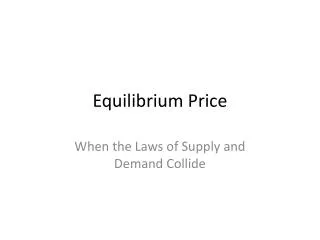 Equilibrium Price